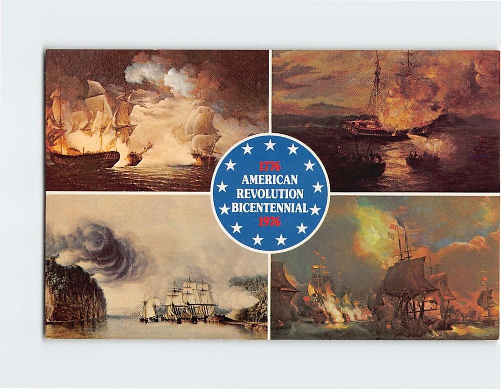 Postcard The War At The Sea American Revolution Bicentennial USA