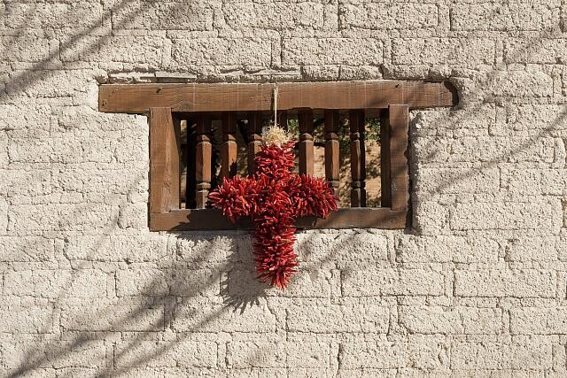 Photo:Marathon Texas Gage Hotel 2014 Red Chili Cross Detail Wall Window
