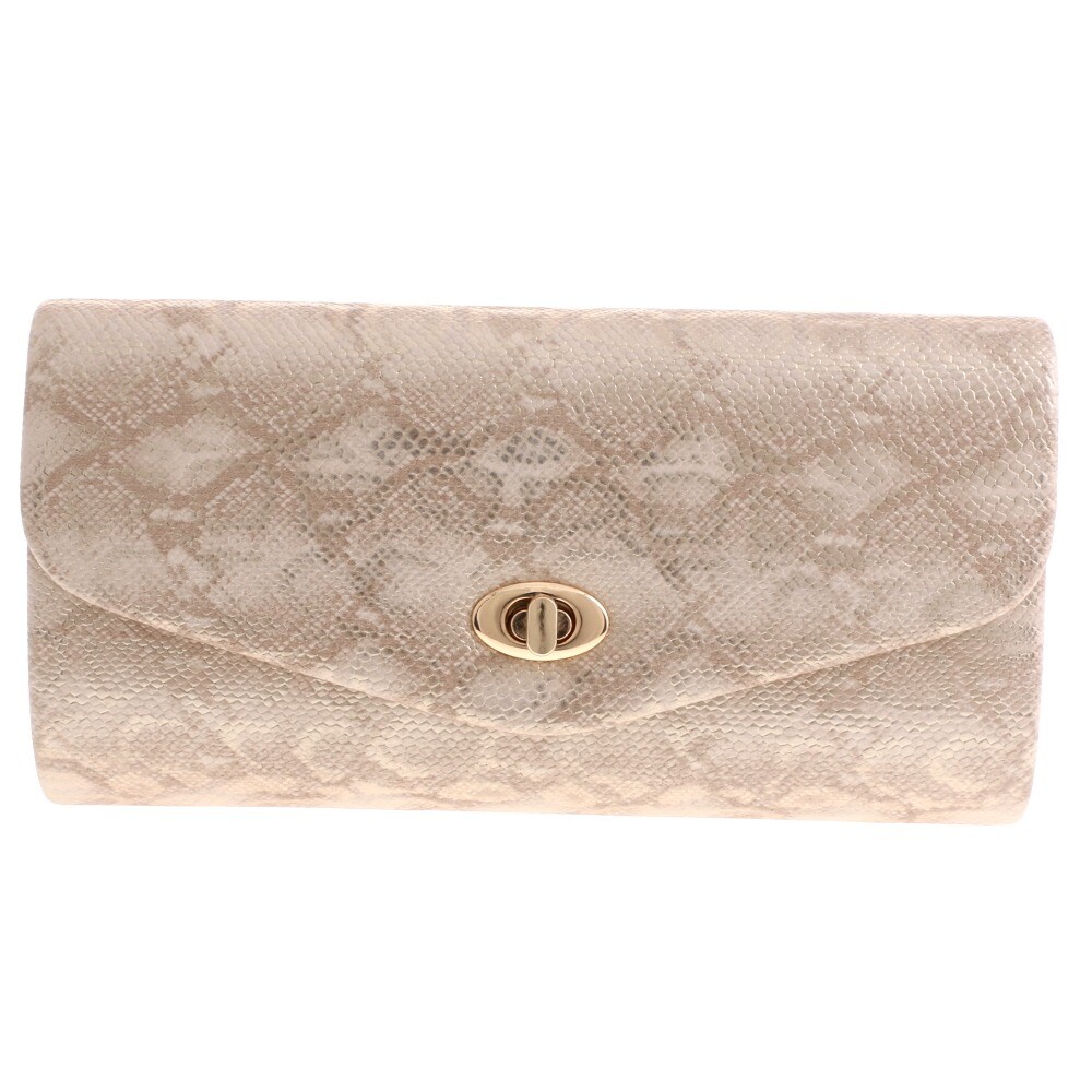 New Champagne Leatherette Snake Pattern Clutch Evening Bag WYQ140-CHP