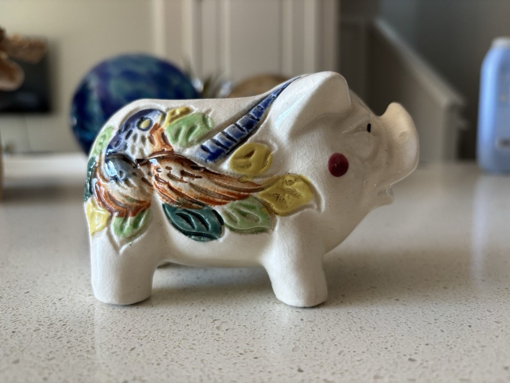 Vintage Ceramic Pig Shaped Planter