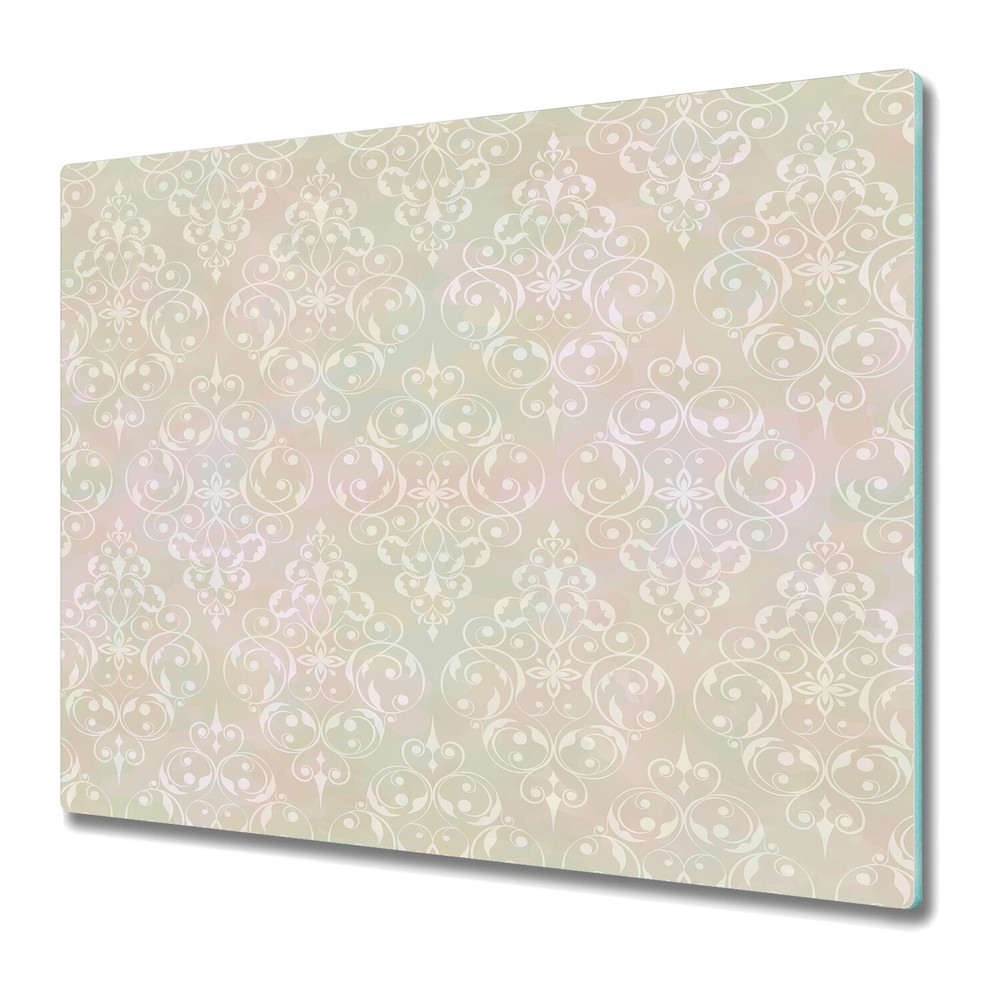 Glass Chopping Cutting Board Vintage abstract golden and white 60x52