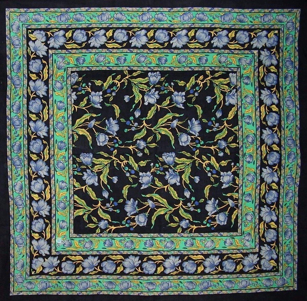 French Floral Square Cotton Tablecloth 60