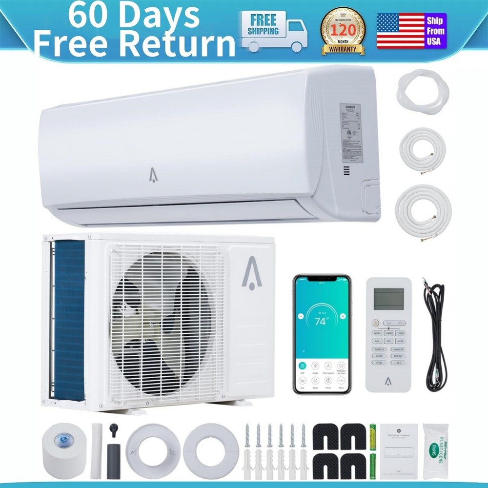 18000 BTU Mini Split AC Ductless Inverter Wall Mount Air Conditioner System