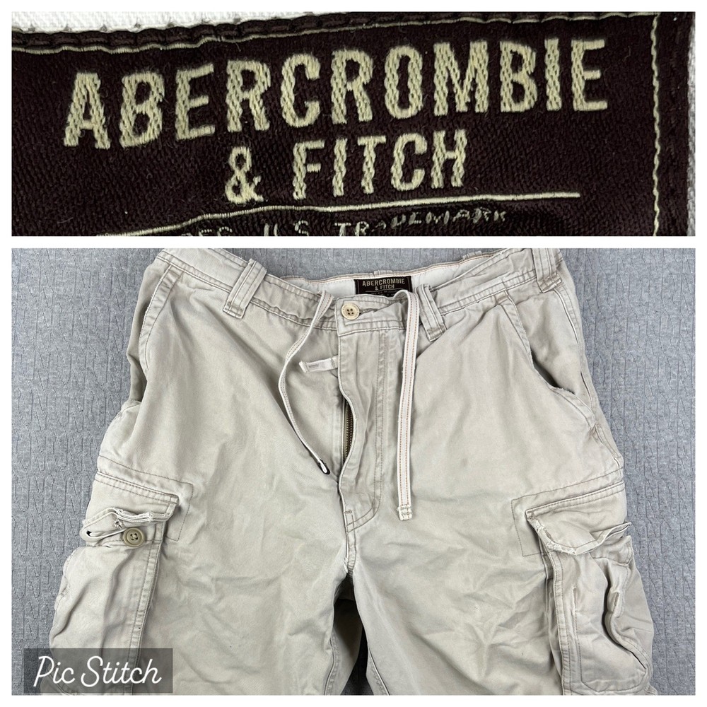 Vintage Abercrombie & Fitch Y2K 90s Cargo Utility Shorts Men 32 (30) Drawstring