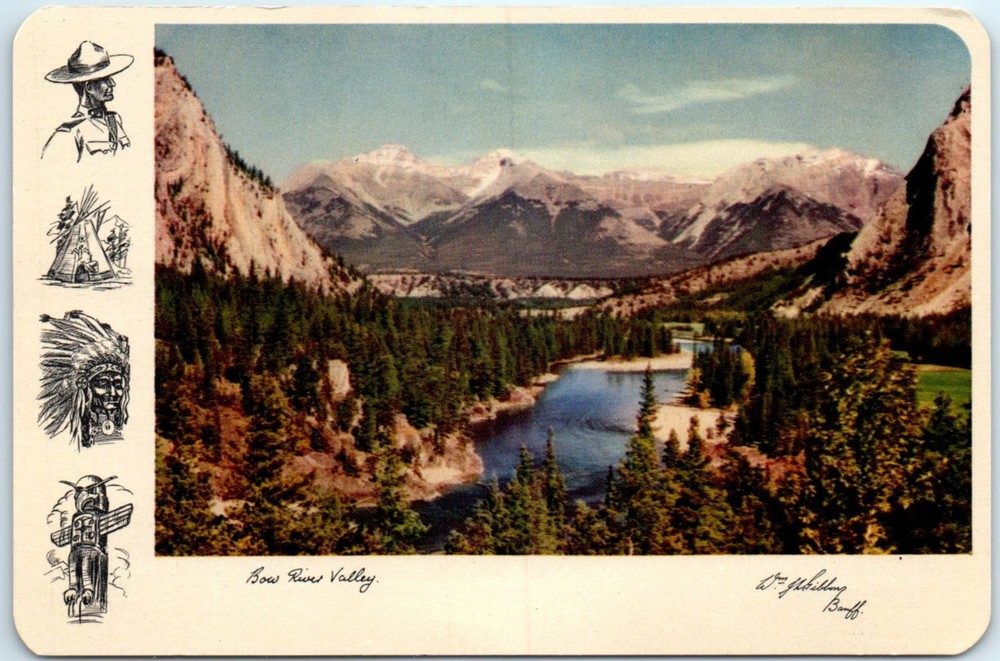 Postcard - The Bow Valley from Banff Springs Hotel - Alberta, Canada