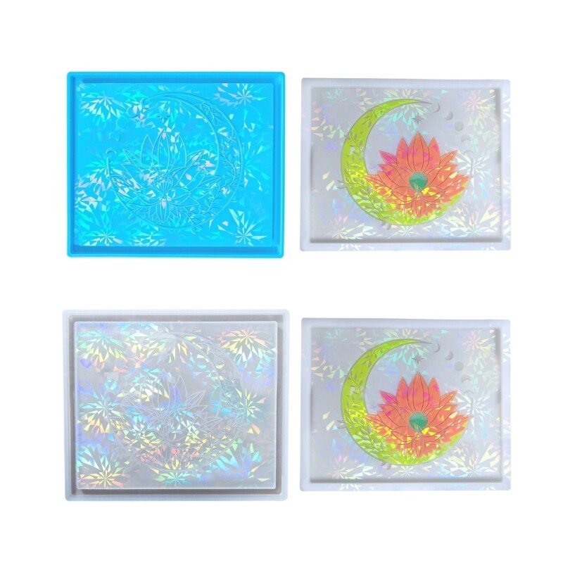 Epoxy Resin Flower Moon Coaster Silicone Mold for Jewelry Storage Tray