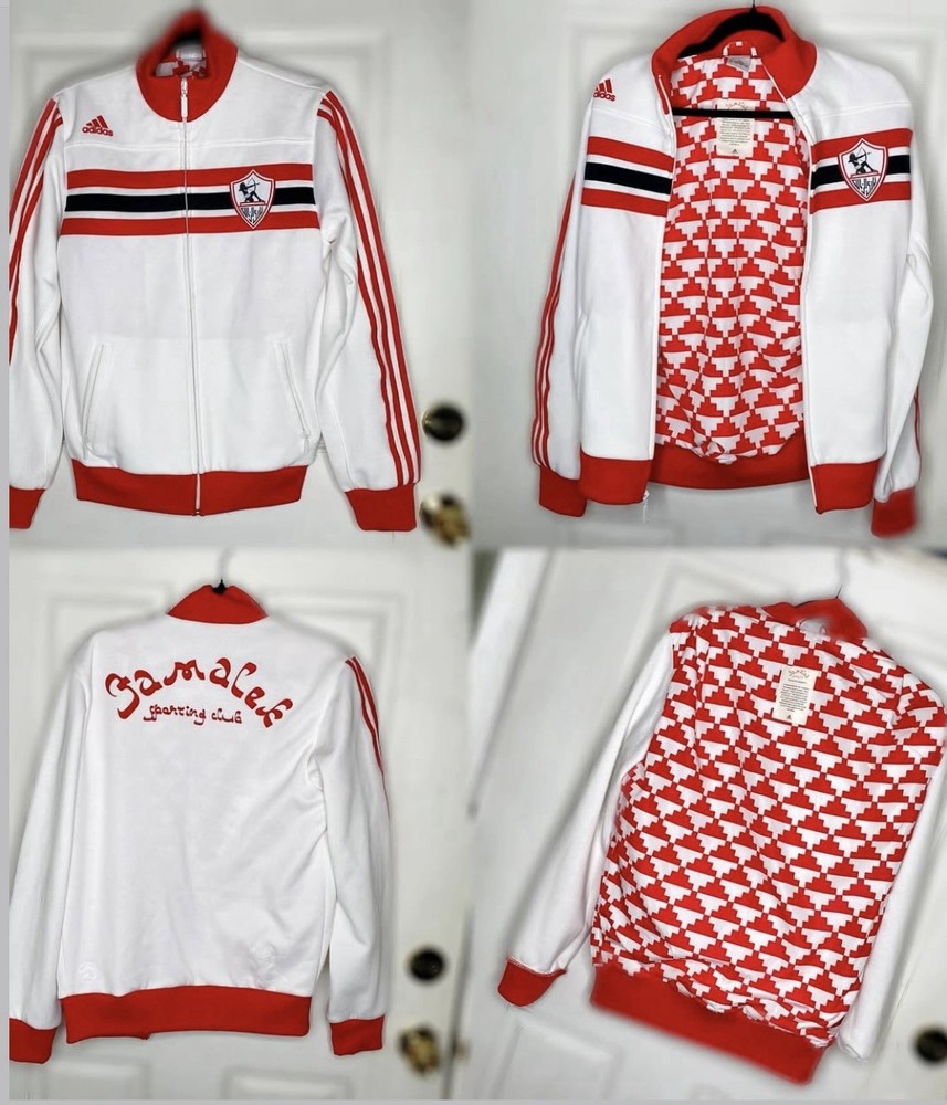 Vintage Adidas White Knights XL Football Jacket Egyptian African Warm-Up