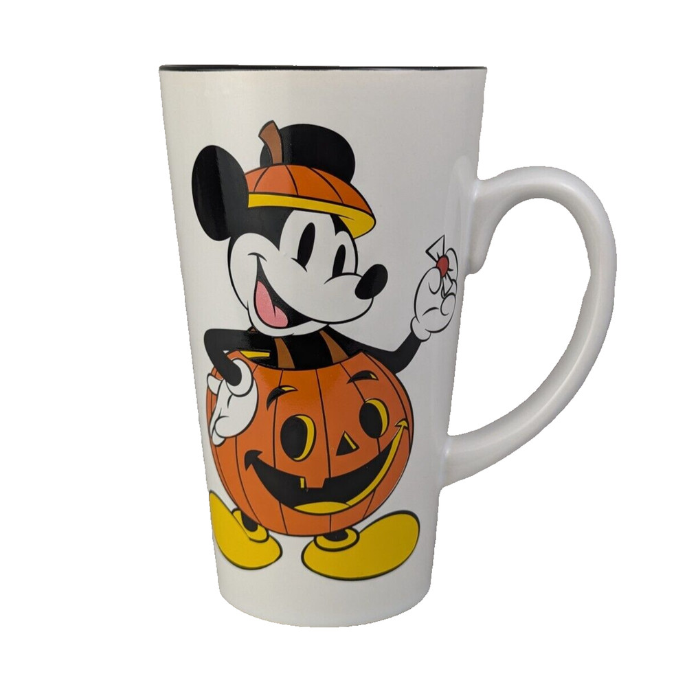 Disney Mickey Mouse Coffee Cup Pumpkin Halloween 16oz Latte Mug Ceramic Fall
