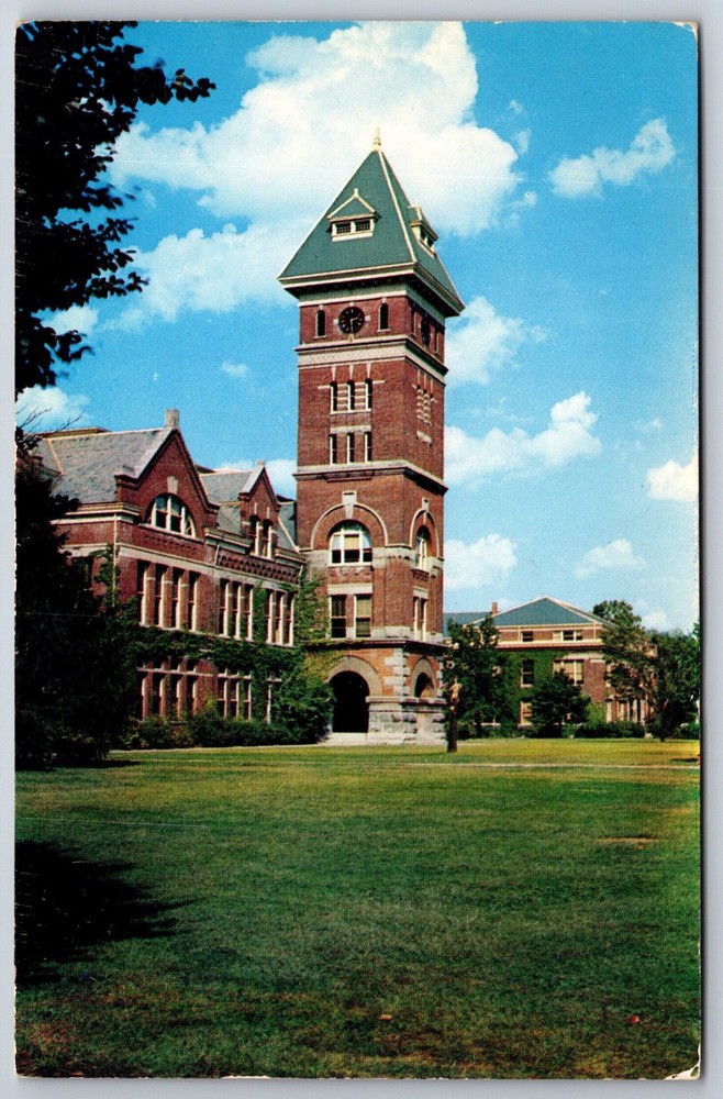 Lafayette Indiana~Purdue University~Heavilon Hall~Clock Tower~1950s Postcard