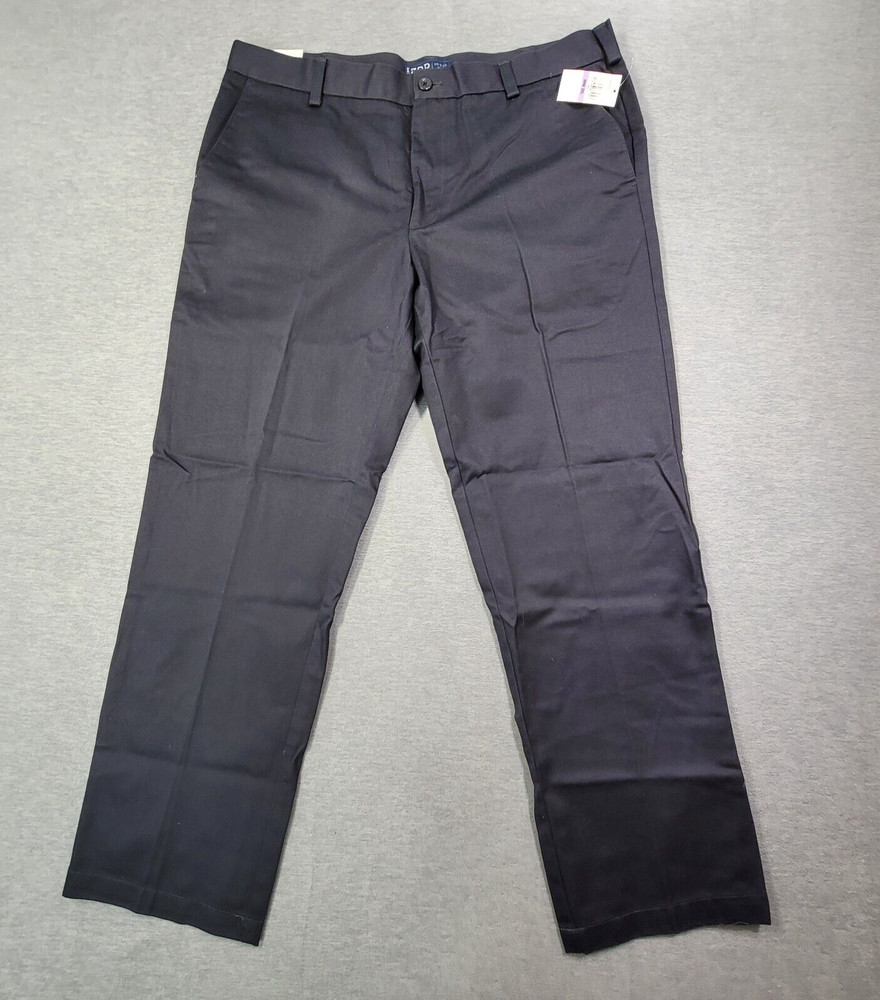 IZOD Pants Mens 38x32 Navy American Chino Slim Fit Straight Smooth Touch NWT