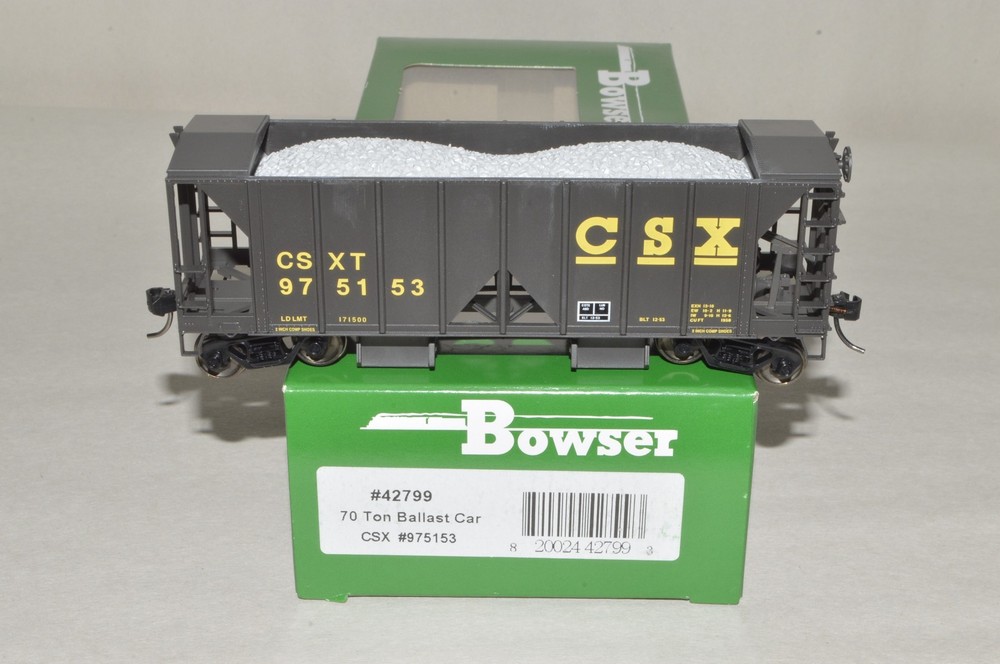 HO scale Bowser CSX Transportation RR MW ACF ballast hopper car train 975153
