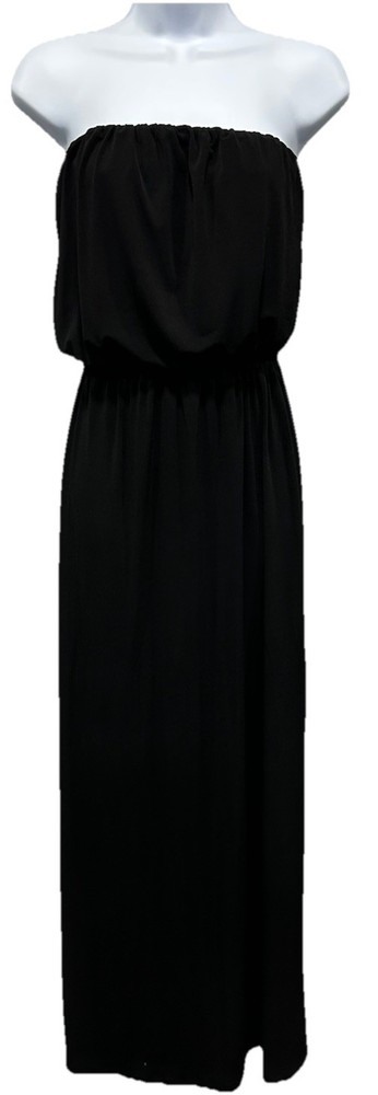 Forever 21 Maxi Dress Women's Size Medium Black Strapless Stretchy With Lining