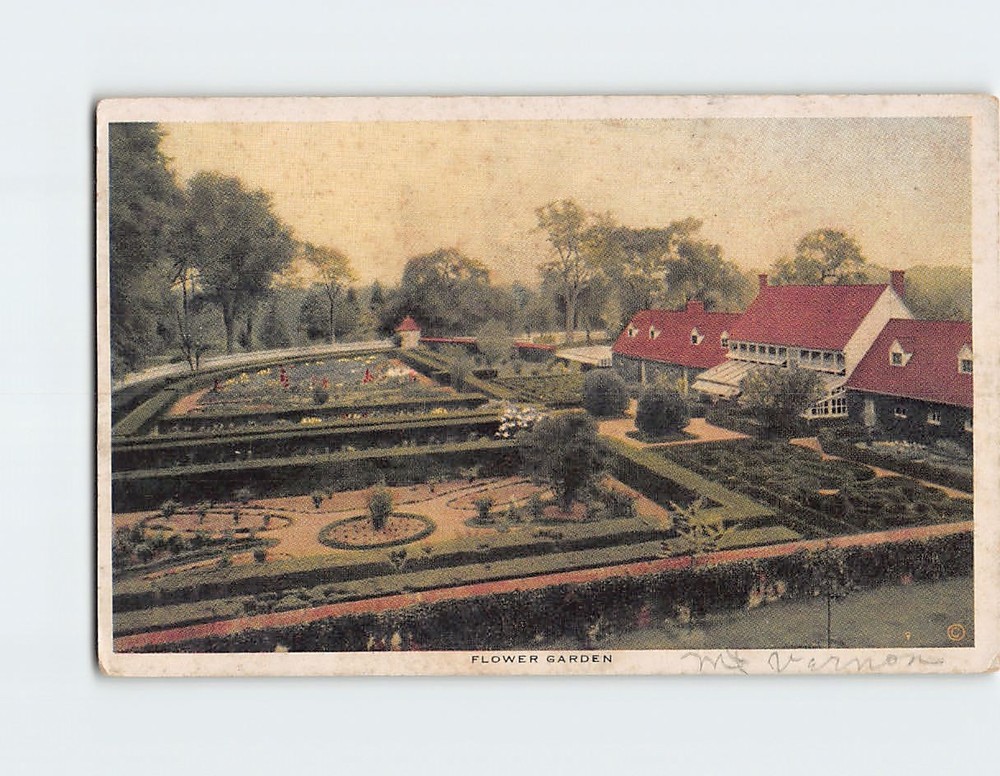 Postcard Flower Garden Mount Vernon Virginia USA