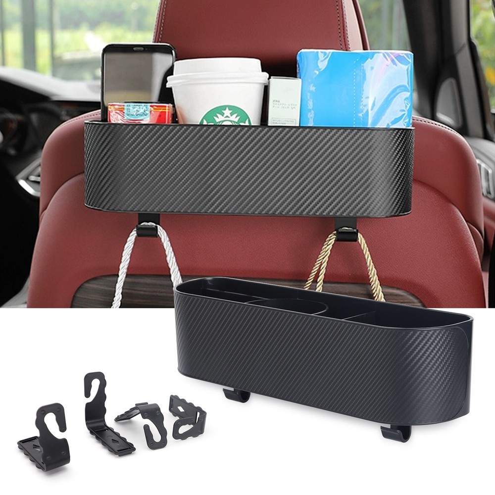 Universal Car Backseat Organizer with Cup Holders, Storage Pockets & Tissue Box Hook