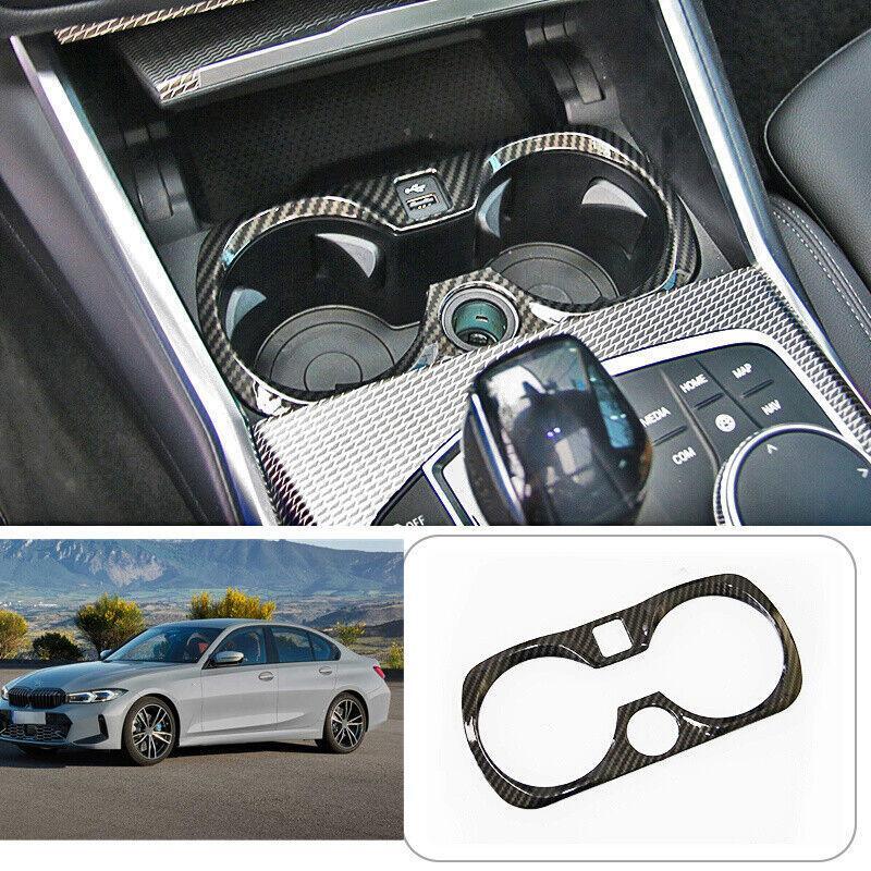 For BMW 3 4 Series 2019-2023 Carbon Fiber Center Console Water Cup Holder Panel