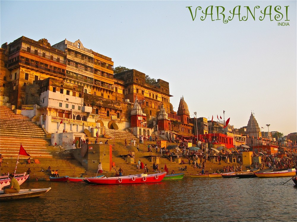 5882.Varanasi.india.boats.buildings.travel.tourism.POSTER.Decoration.Graphic