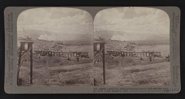 Photo:Leadville Colorado 1910 Mining Centre S.W. to Mt Massive Stereo View
