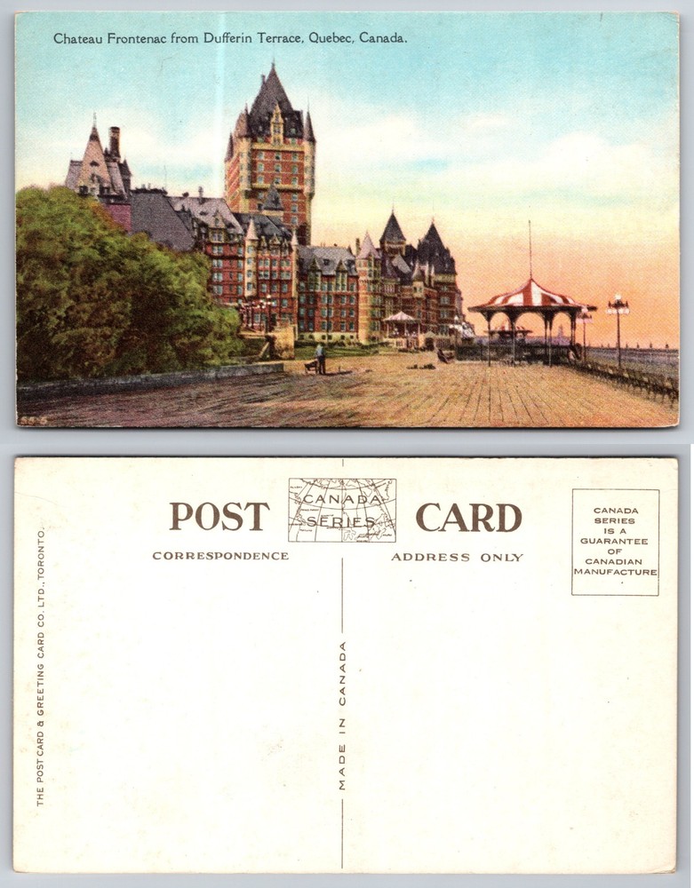 Chateau Frontenac Dufferin Terrace Quebec Canada Postcard