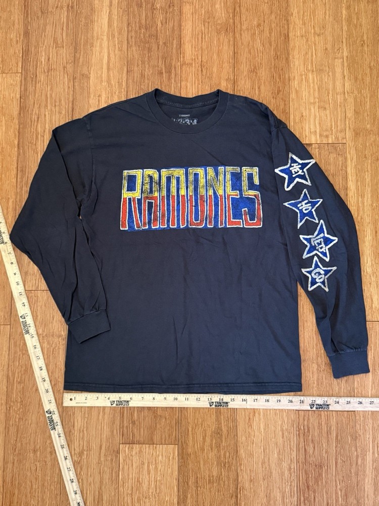 Ramones Shirt Mens Medium Gray Long Sleeve Band Graphic Punk Rock Tee T-Shirt