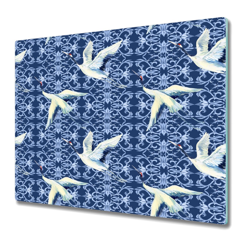 Glass Chopping Cutting Board Chinese Cranes Animals Wild animals 60x52