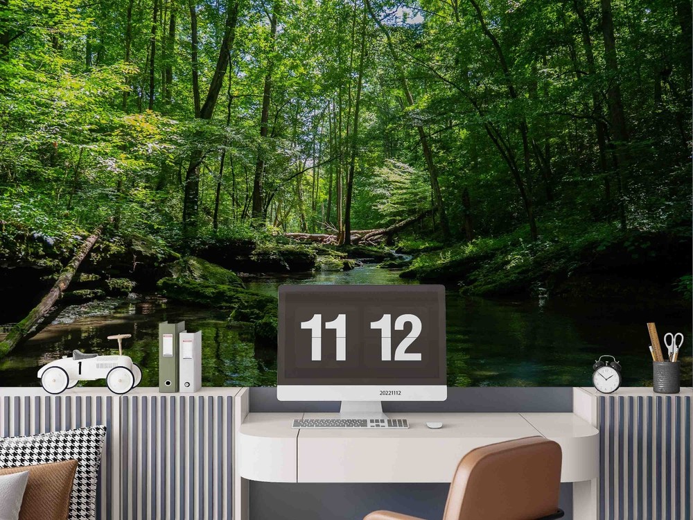 3D Forests River Landscape Wall Murals Wallpaper Murals Wall Sticker