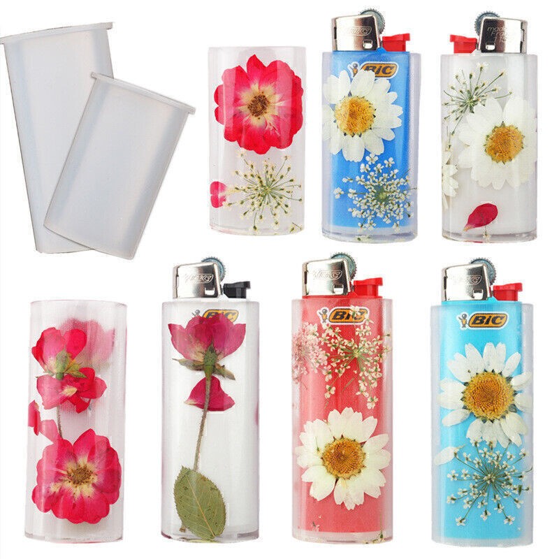 Resin Crystal Epoxy Silicone Mold for DIY Lighter Protective Cover Casting