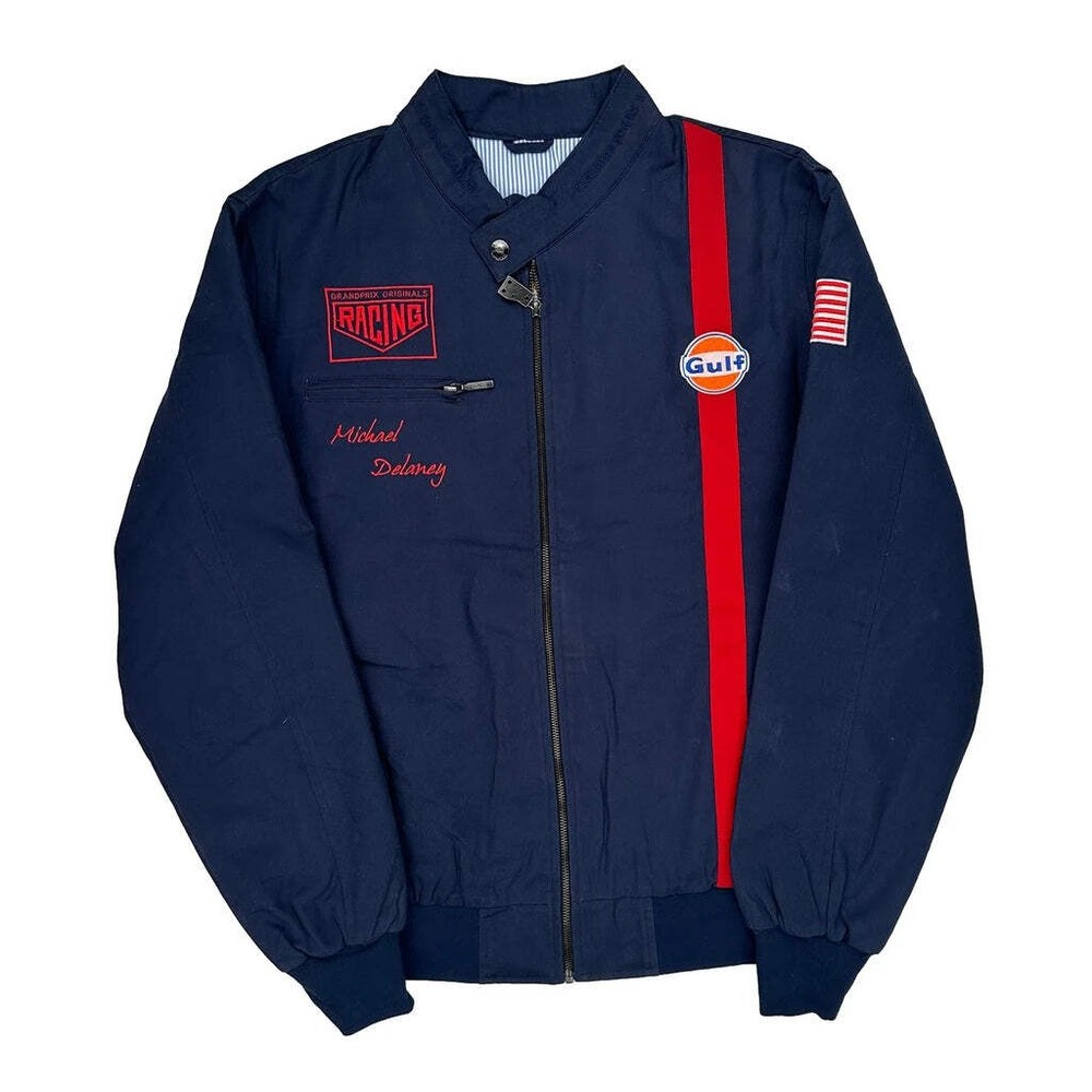 1986 20Th Anniversary Gulf Racing Grand Prix Originals Graphic Bomber Jacket - 2