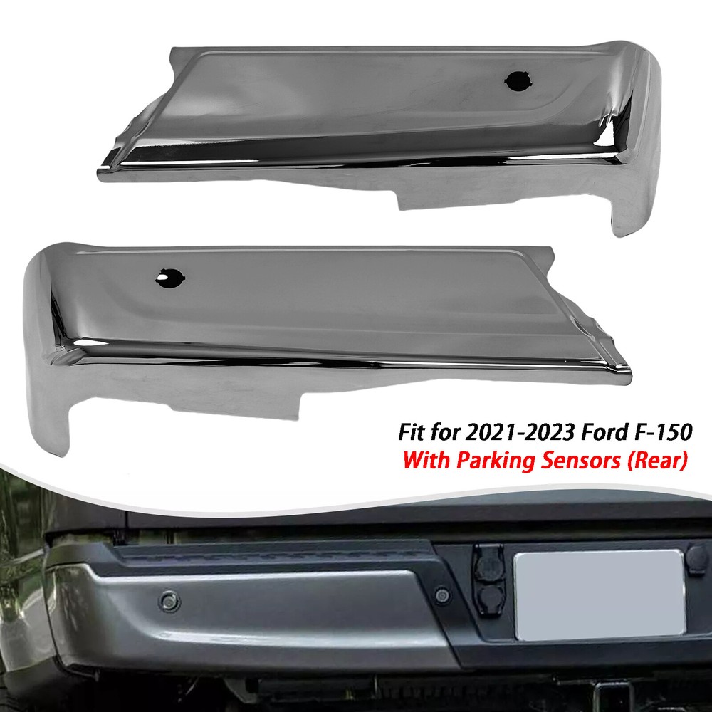 Chrome Rear Bumper End Set For 2021-2023 Ford F-150 W/ Park Sensor USA