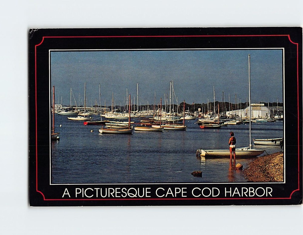 Postcard Picturesque Falmouth Harbor Cape Cod Massachusetts USA