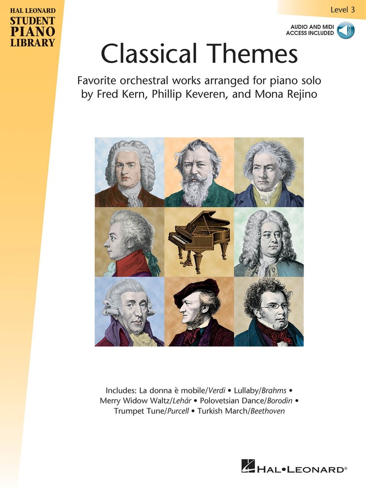 Classical Themes Level 3 Piano Solo Sheet Music Hal Leonard Student Book & Audio