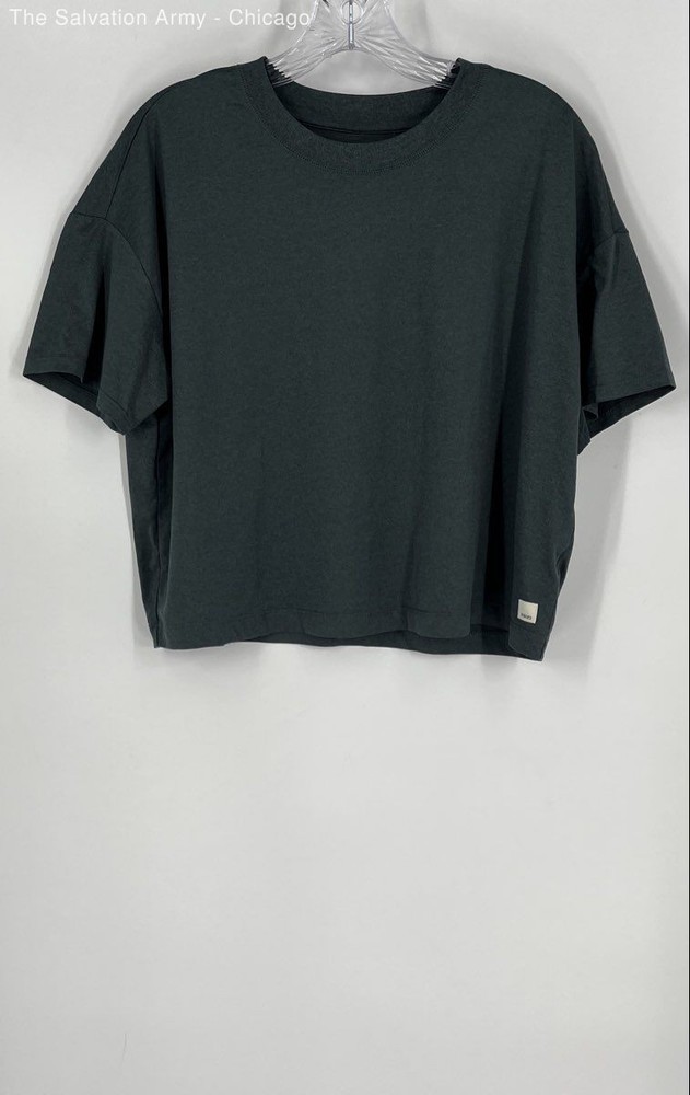 Vuori Womens Dark Green Crew Neck Short Sleeve Cropped T-Shirt Size L/M