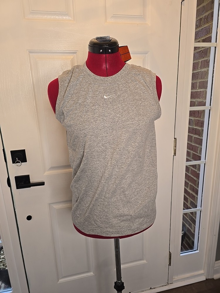 NWT Vintage Nike Center Swoosh Tank Top Size Med Made In USA Gray Circa 1990's