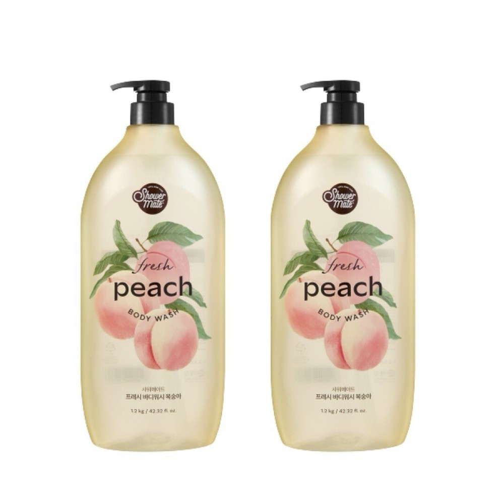 Shower Mate Fresh Body Wash Peach 1.2L x2 Shower Gel For Woman Sweet & Fresh