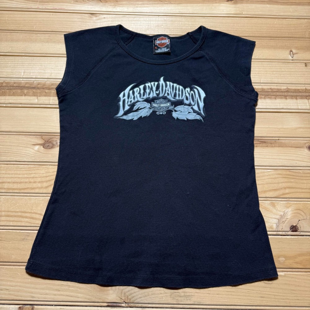 Vintage 2004 Harley Davidson Cowboy Beaumont Texas Motorcycle Tank Top Youth XL