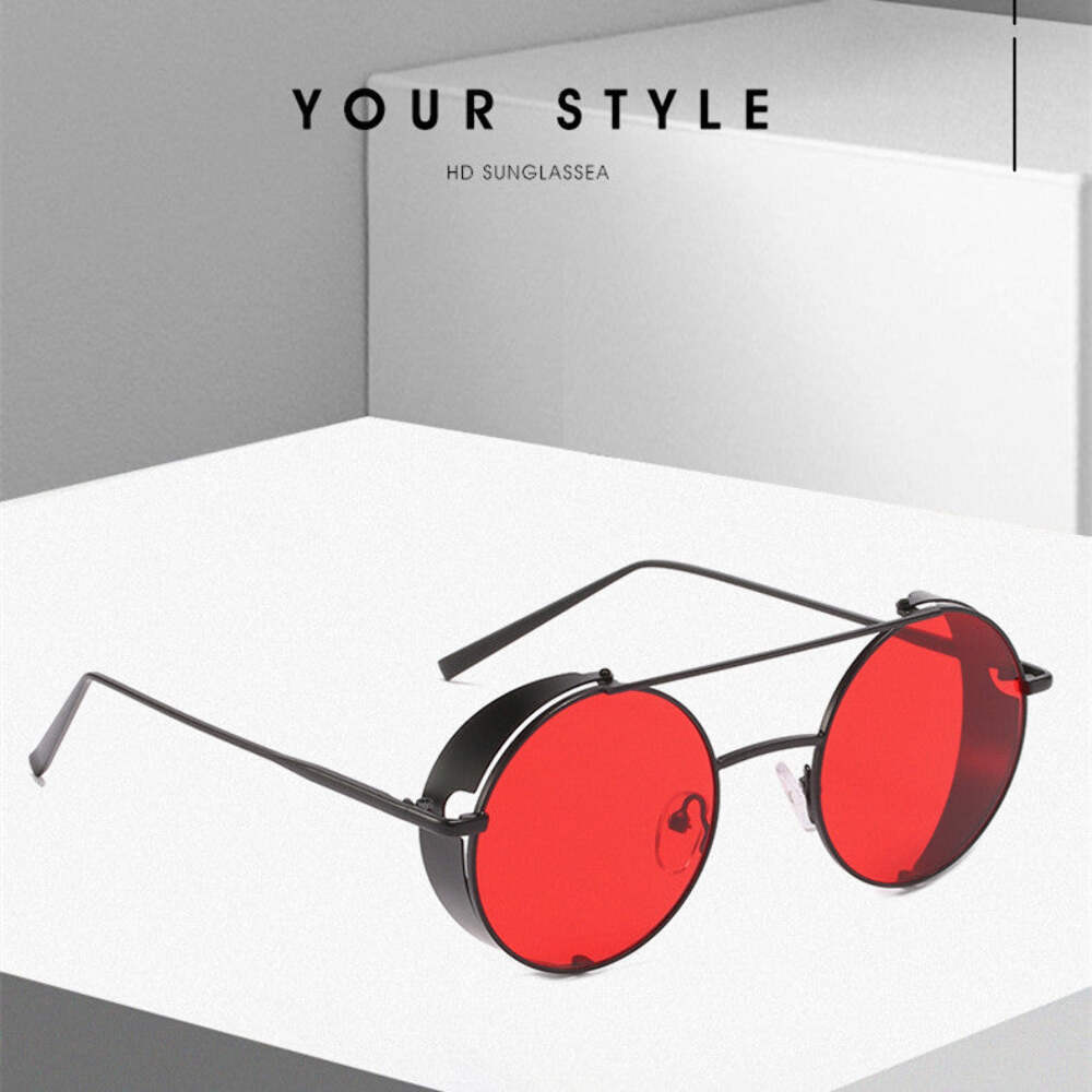 Retro Round Metal Double Beam Sunglasses for Fashion Wear Crystal Lenses and TR