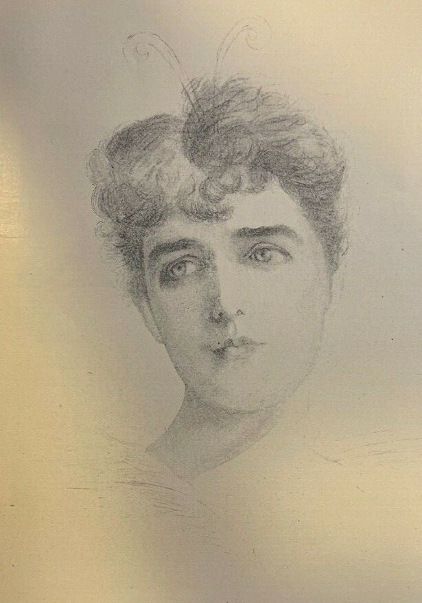 1907 Vintage Magazine Illustration Mrs. George Cornwallis West