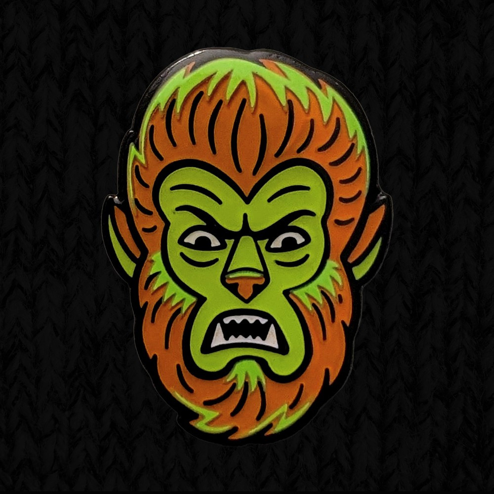 Creepy Co Wolf Man Classic Movie Monster Horror Art Enamel Pin