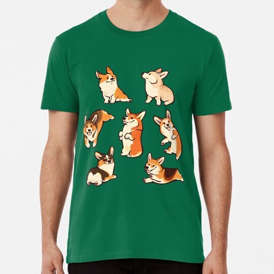 Jolly Corgis In Green S to 5XL Made in the USA T-Shirt
