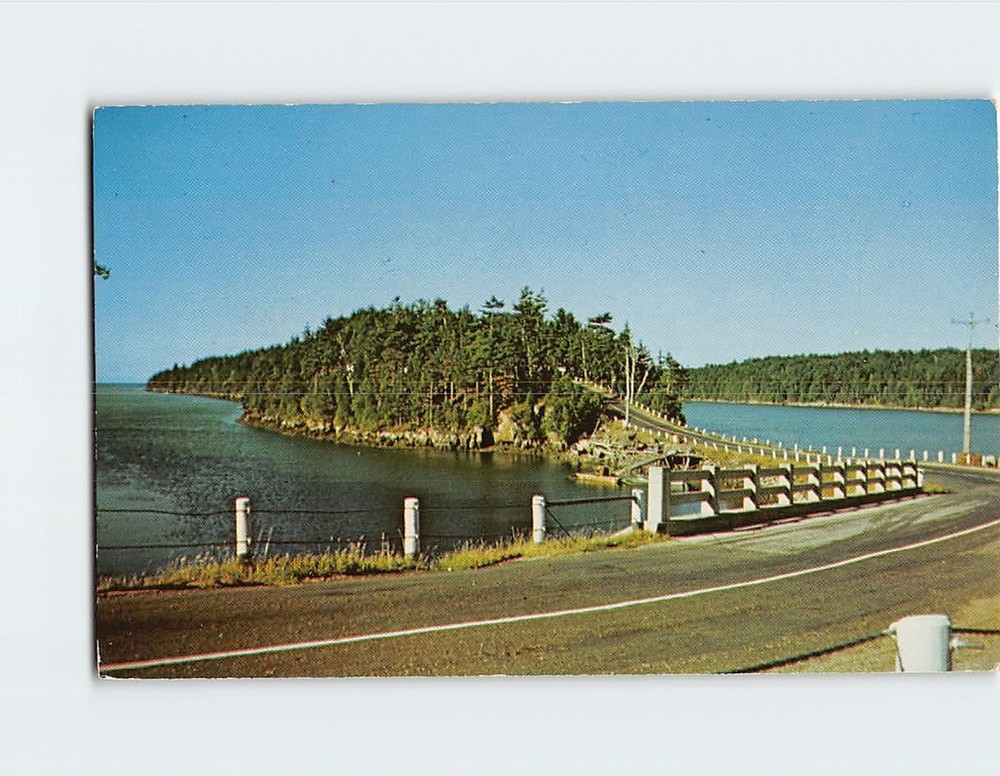 Postcard Bridge Connecting Great Island & Orr's Island Maine USA