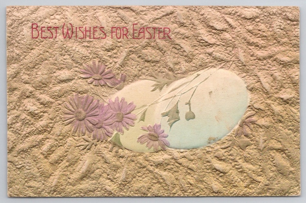 Vintage Embossed Easter Postcard 1908 - Tuck N.Y. Eggs & Flowers