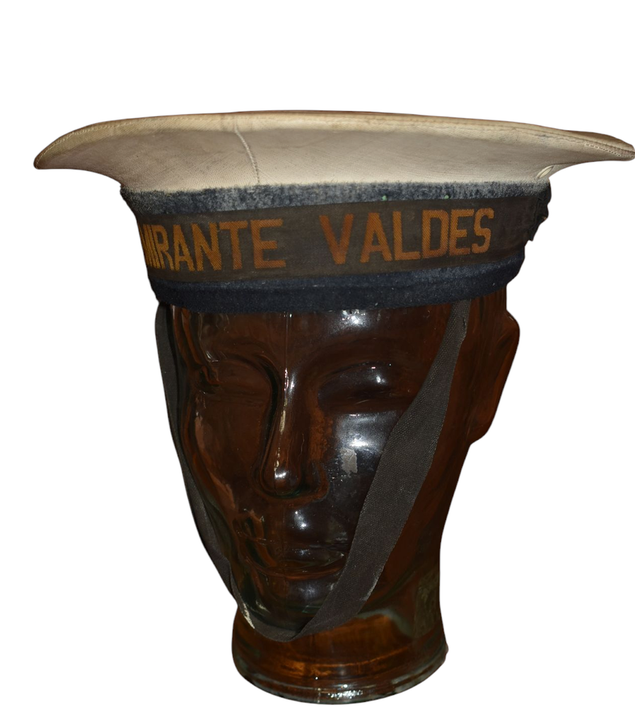 Rare Spanish Civil War Admiral Valdes Republican Navy Sailors Hat Cap Helmet