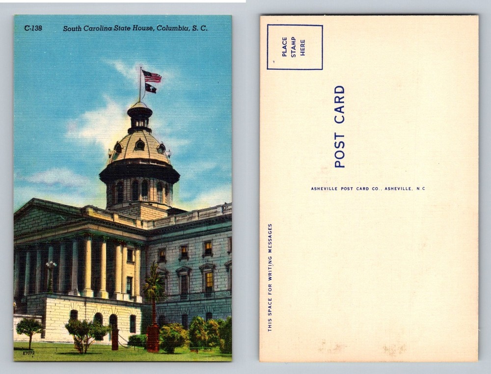 Columbia, SC-South Carolina, State House Capitol Dome Vintage Postcard