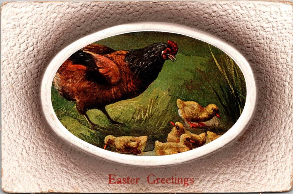 Hen Chicks Easter Greetings Clarion Iowa IA Postcard