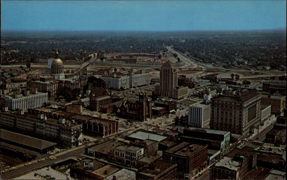 Aerial Atlanta Georgia view vintage postcard g216