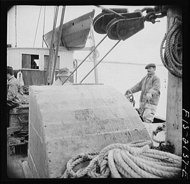 Provincetown Massachusetts 1910s Aboard Frances and Marion Fishing Boat Deck