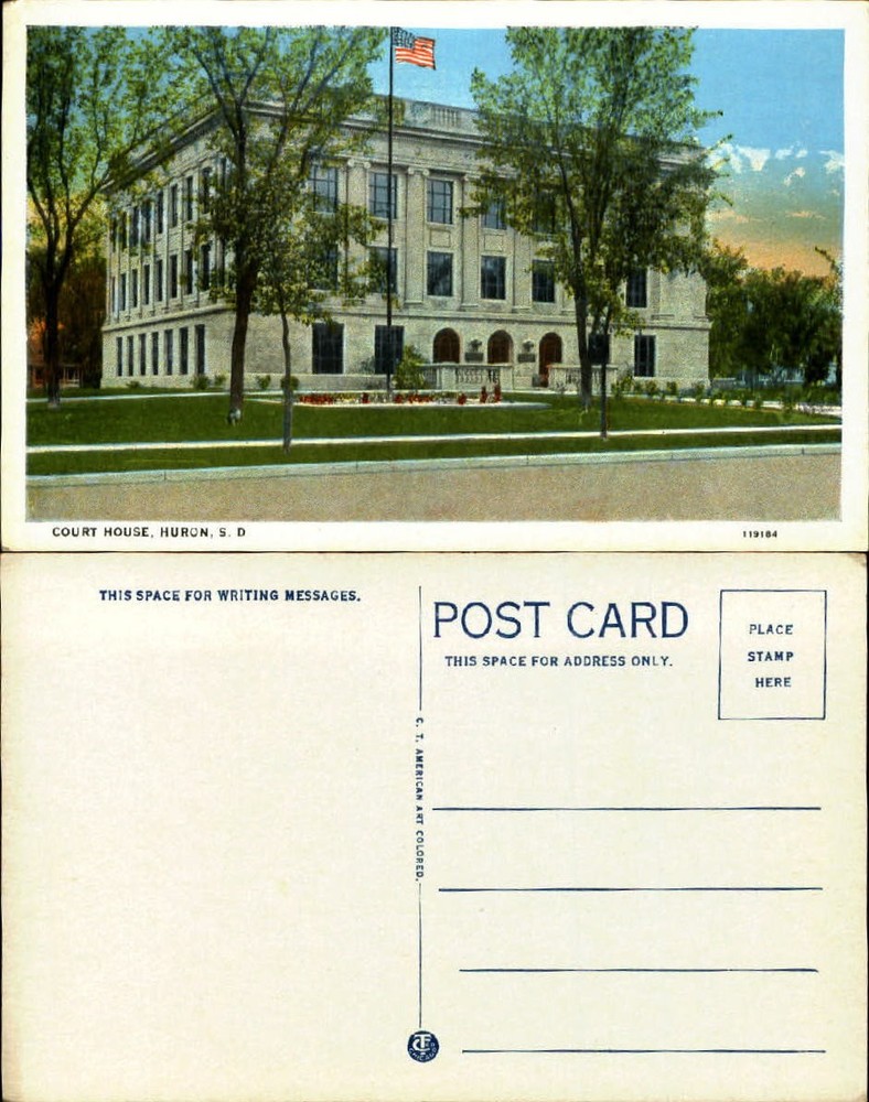Court House Huron South Dakota SD 1920s