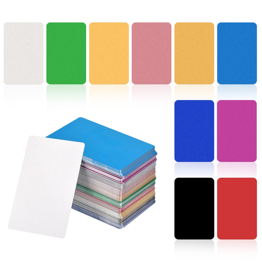 300Pcs Metal Business Cards Blank Multicolor Aluminum Laser Engraving 1/64
