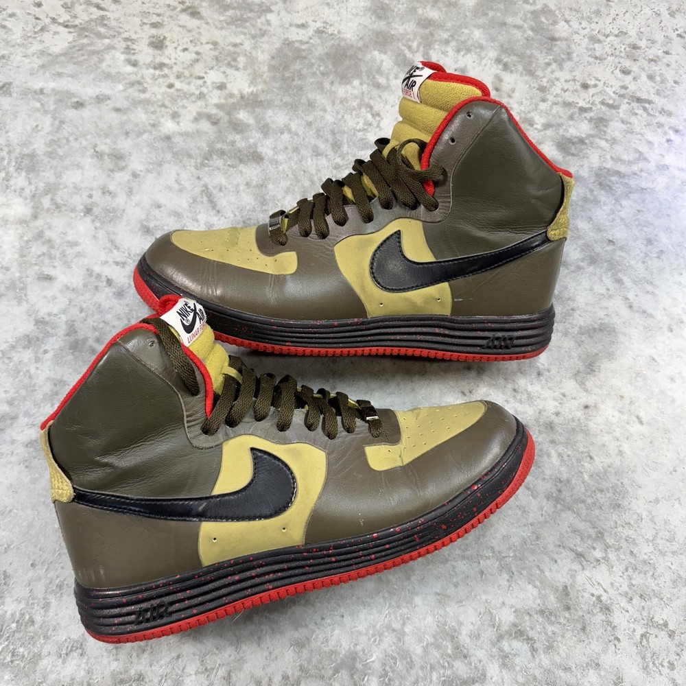 Nike Lunar Force 1 Duckboot Mens Size 11 Olive Green Black Red 616767-700