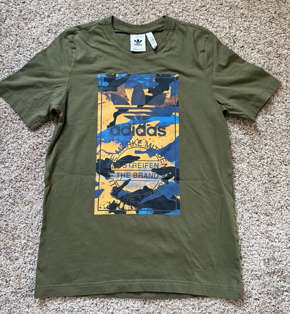 Adidas Originals Graphic Camo Tongue T-shirt  Mens Small Trefoil logo