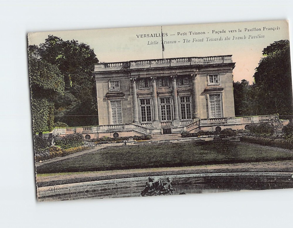 Postcard The Front Towards the French Pavilion Little Trianon Versailles France